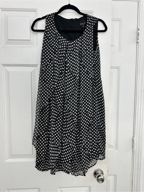Scarlett Black and White Polka Dot Sleeveless Tunic